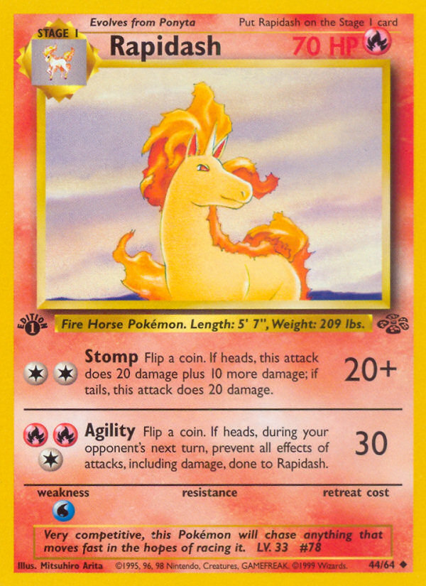 Rapidash (44/64) [Jungle 1st Edition] | Fandemonia Ltd