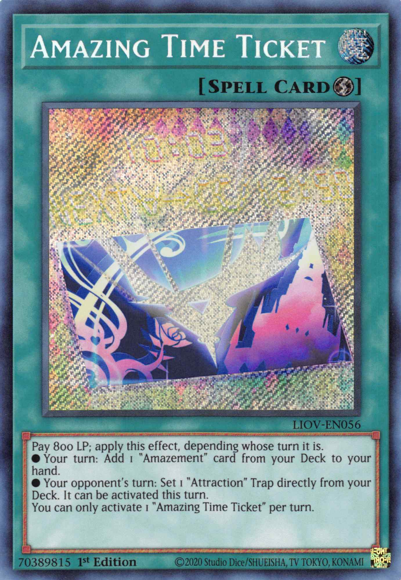 Amazing Time Ticket [LIOV-EN056] Secret Rare | Fandemonia Ltd