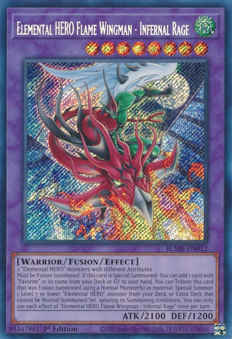 Elemental HERO Flame Wingman - Infernal Rage [BLMR-EN012] Secret Rare | Fandemonia Ltd