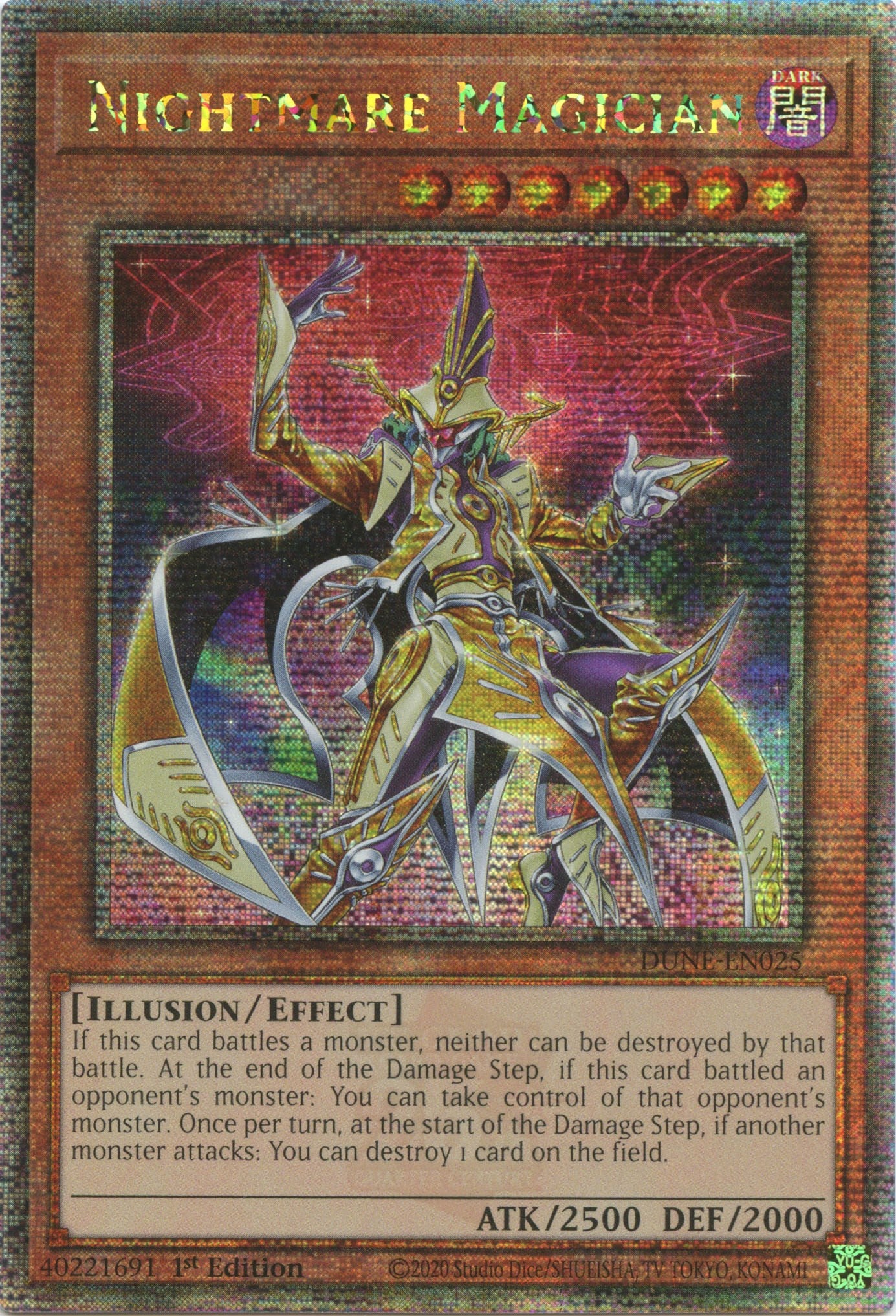 Nightmare Magician [DUNE-EN025] Quarter Century Secret Rare | Fandemonia Ltd
