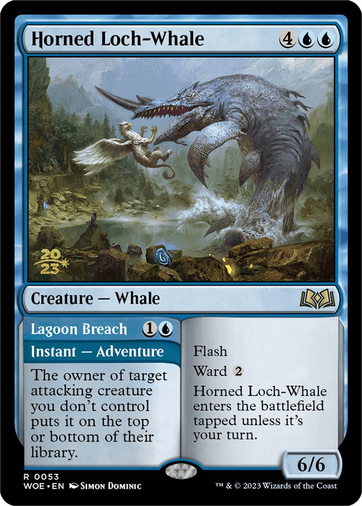 Horned Loch-Whale // Lagoon Breach [Wilds of Eldraine Prerelease Promos] | Fandemonia Ltd