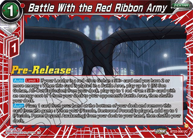 Battle With the Red Ribbon Army (BT22-006) [Critical Blow Prerelease Promos] | Fandemonia Ltd