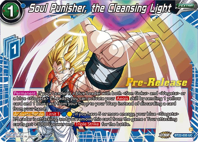 Soul Punisher, the Cleansing Light (BT22-035) [Critical Blow Prerelease Promos] | Fandemonia Ltd