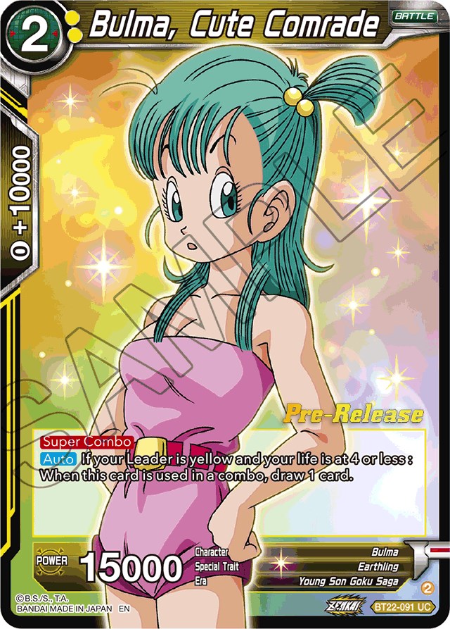 Bulma, Cute Comrade (BT22-091) [Critical Blow Prerelease Promos] | Fandemonia Ltd