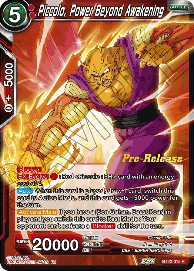 Piccolo, Power Beyond Awakening (BT22-015) [Critical Blow Prerelease Promos] | Fandemonia Ltd