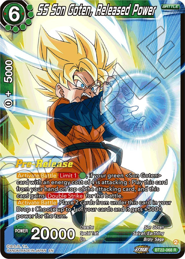 SS Son Goten, Released Power (BT22-068) [Critical Blow Prerelease Promos] | Fandemonia Ltd