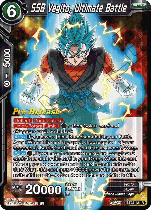 SSB Vegito, Ultimate Battle (BT22-121) [Critical Blow Prerelease Promos] | Fandemonia Ltd
