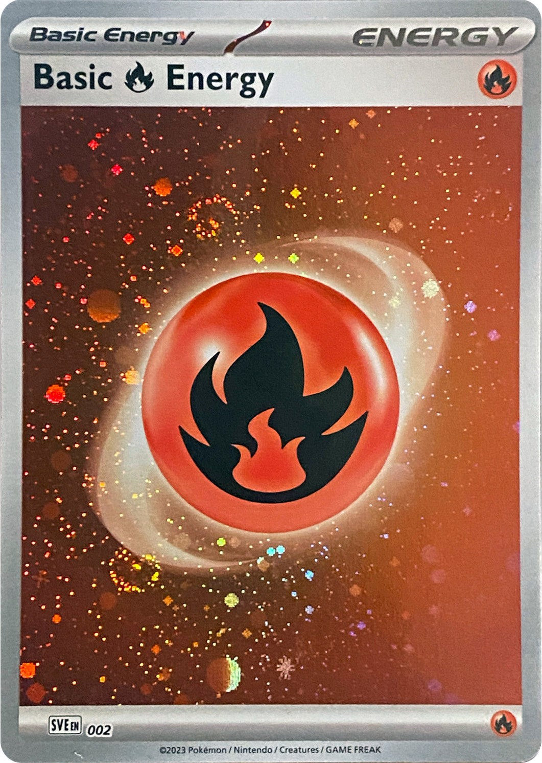 Basic Fire Energy (002) (Cosmos Holo) [Scarlet & Violet: Base Set] | Fandemonia Ltd