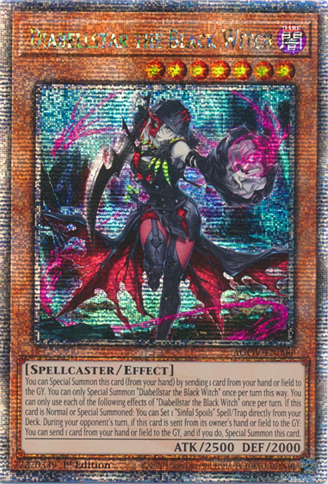 Diabellstar the Black Witch (Quarter Century Secret Rare) [AGOV-EN006] Quarter Century Secret Rare | Fandemonia Ltd