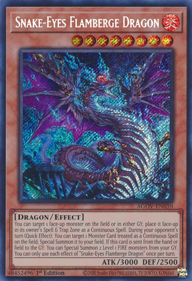 Snake-Eyes Flamberge Dragon [AGOV-EN010] Secret Rare | Fandemonia Ltd
