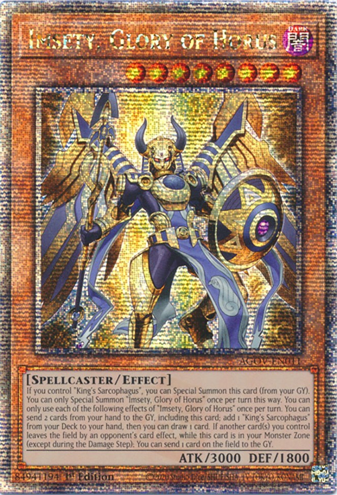 Imsety, Glory of Horus (Quarter Century Secret Rare) [AGOV-EN011] Quarter Century Secret Rare | Fandemonia Ltd