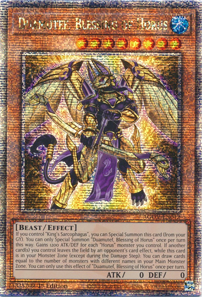 Duamutef, Blessing of Horus (Quarter Century Secret Rare) [AGOV-EN012] Quarter Century Secret Rare | Fandemonia Ltd