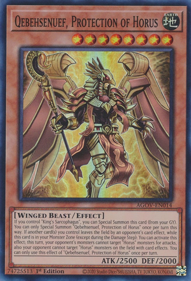 Qebehsenuef, Protection of Horus [AGOV-EN014] Super Rare | Fandemonia Ltd