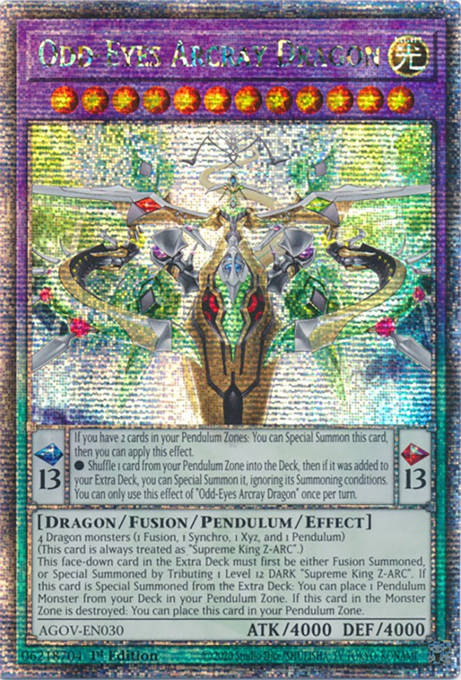 Odd-Eyes Arcray Dragon (Quarter Century Secret Rare) [AGOV-EN030] Quarter Century Secret Rare | Fandemonia Ltd
