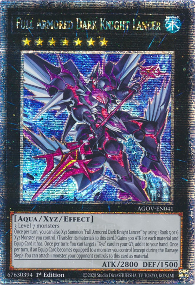 Full Armored Dark Knight Lancer (Quarter Century Secret Rare) [AGOV-EN041] Quarter Century Secret Rare | Fandemonia Ltd