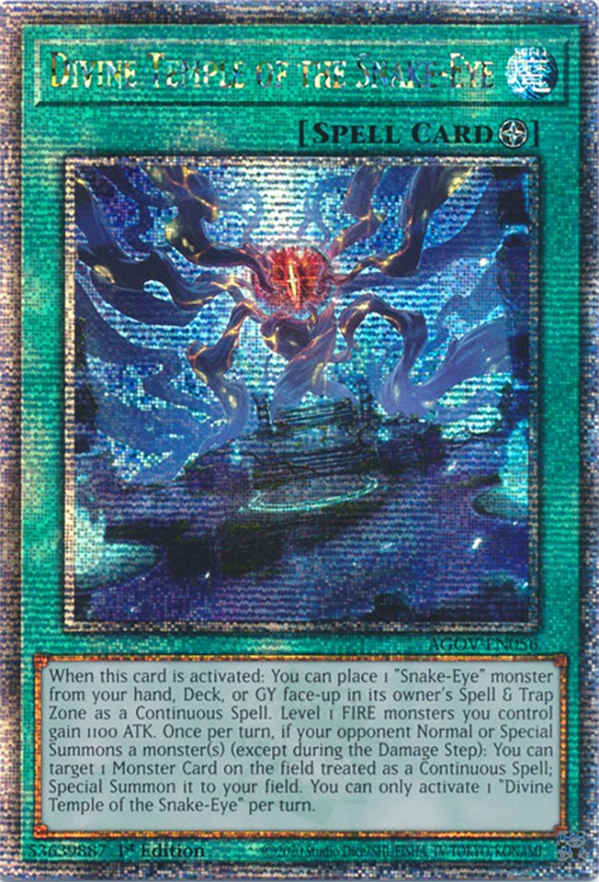 Divine Temple of the Snake-Eye (Quarter Century Secret Rare) [AGOV-EN056] Quarter Century Secret Rare | Fandemonia Ltd