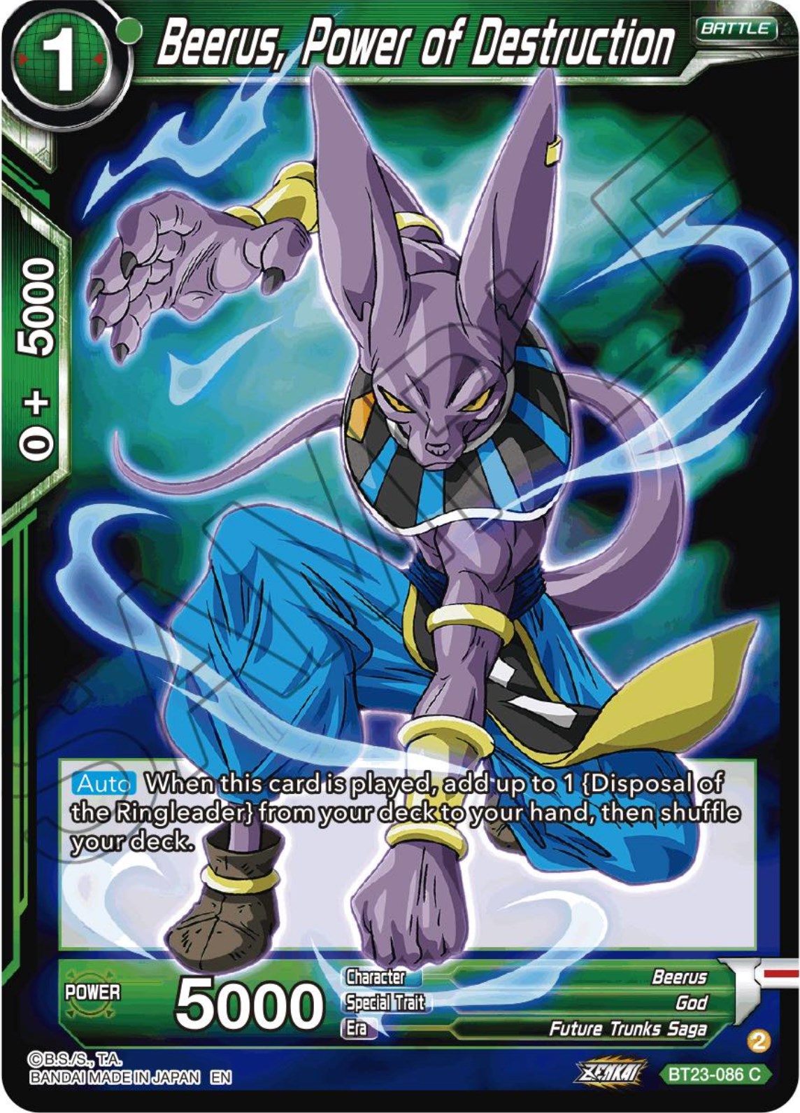 Beerus, Power of Destruction (BT23-086) [Perfect Combination] | Fandemonia Ltd