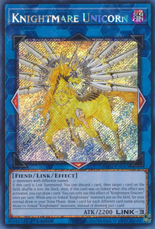 Knightmare Unicorn [RA01-EN043] Platinum Secret Rare | Fandemonia Ltd