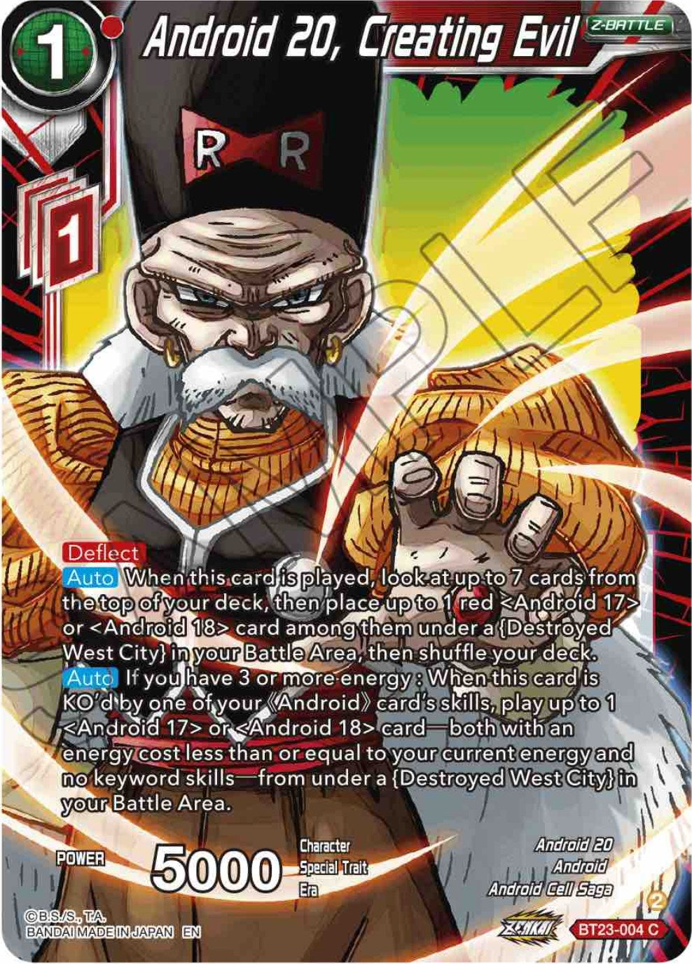 Android 20, Creating Evil (BT23-004) [Perfect Combination] | Fandemonia Ltd