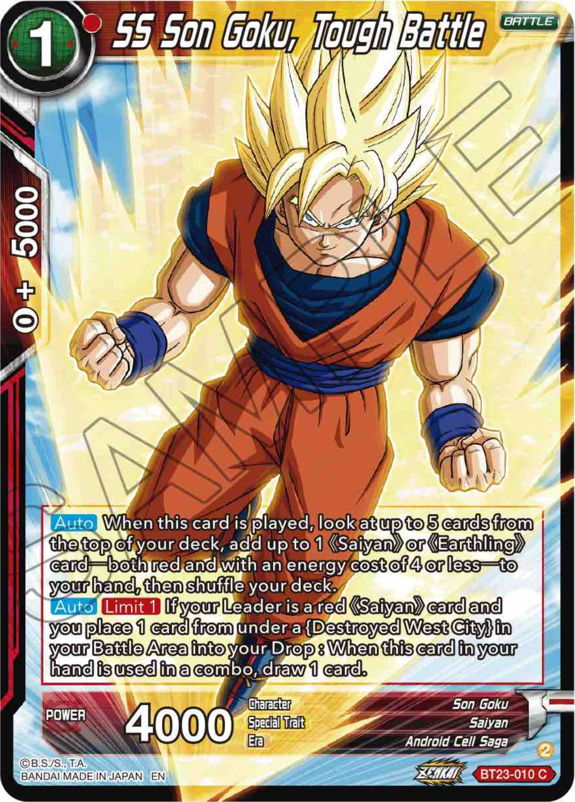 SS Son Goku, Tough Battle (BT23-010) [Perfect Combination] | Fandemonia Ltd