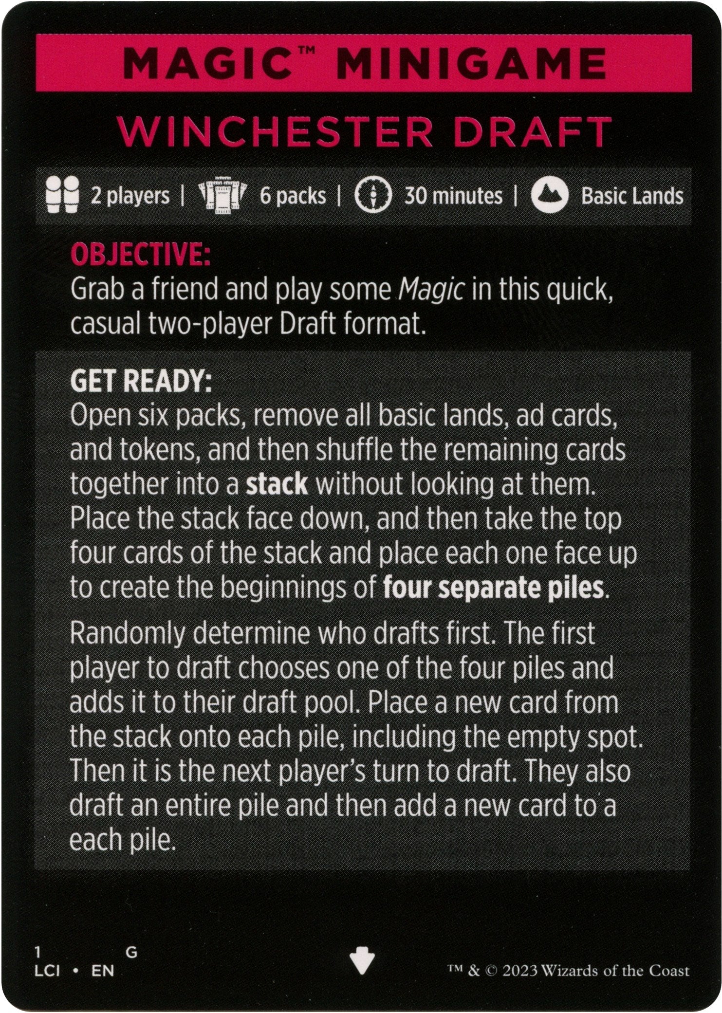 Winchester Draft (Magic Minigame) [The Lost Caverns of Ixalan Minigame] | Fandemonia Ltd