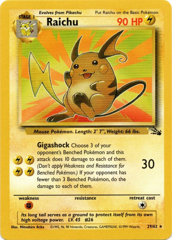 Raichu (29/62) [Fossil Unlimited] | Fandemonia Ltd