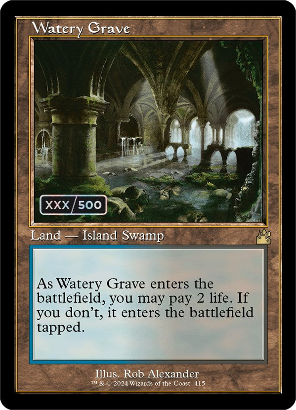 Watery Grave (Retro) (Serialized) [Ravnica Remastered] | Fandemonia Ltd