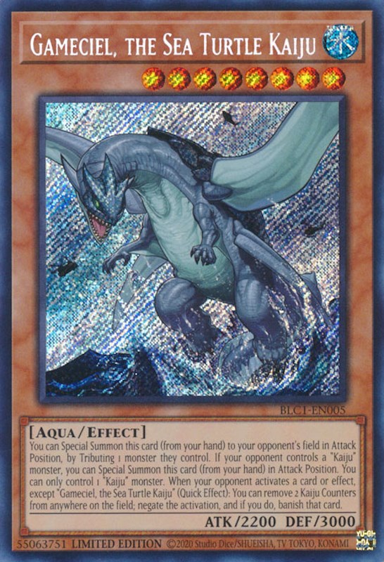 Gameciel, the Sea Turtle Kaiju [BLC1-EN005] Secret Rare | Fandemonia Ltd