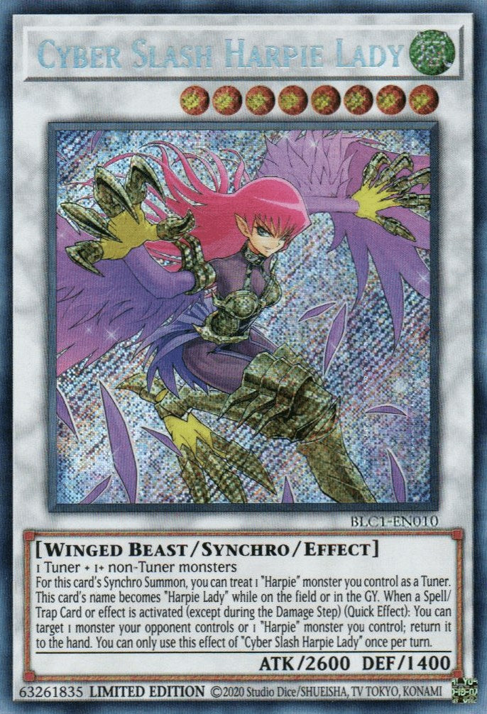 Cyber Slash Harpie Lady [BLC1-EN010] Secret Rare | Fandemonia Ltd