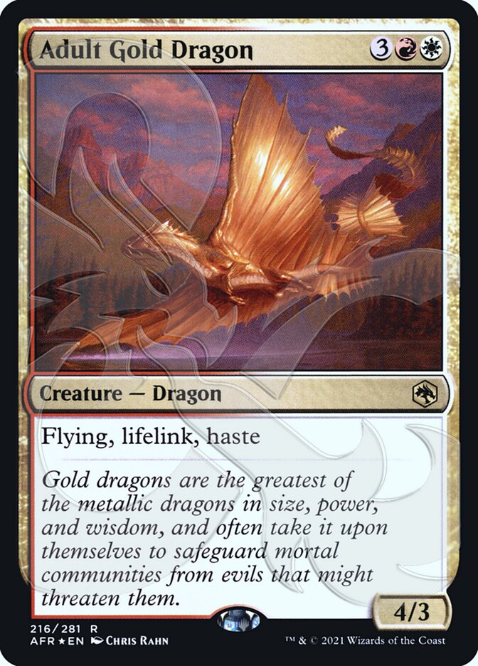 Adult Gold Dragon (Ampersand Promo) [Dungeons & Dragons: Adventures in the Forgotten Realms Promos] | Fandemonia Ltd
