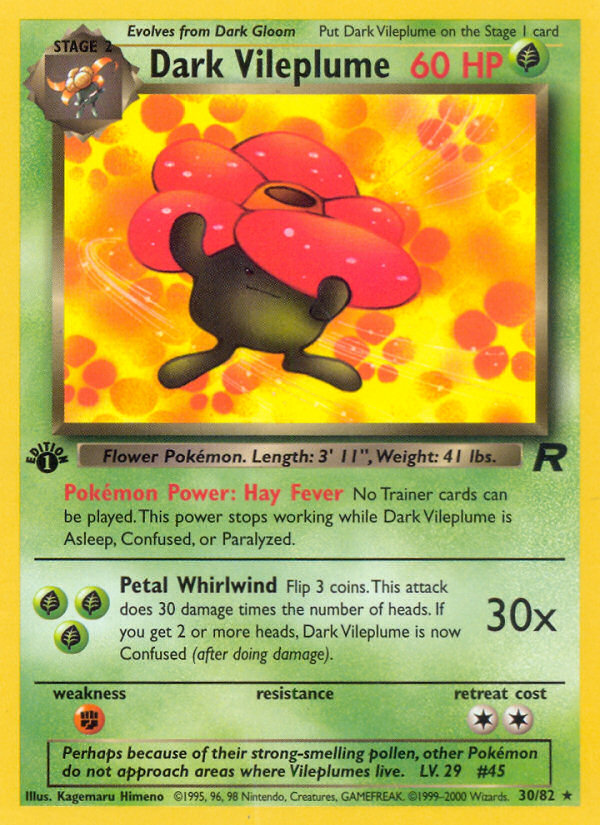 Dark Vileplume (30/82) [Team Rocket 1st Edition] | Fandemonia Ltd