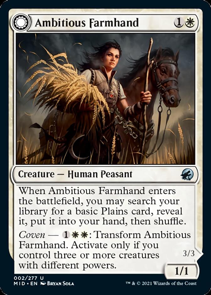 Ambitious Farmhand // Seasoned Cathar [Innistrad: Midnight Hunt] | Fandemonia Ltd