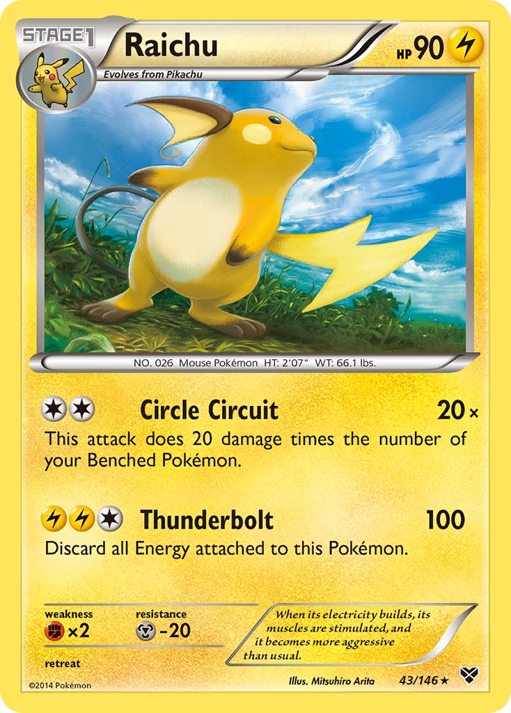 Raichu (43/146) (Cosmos Holo) (Blister Exclusive) [XY: Base Set] | Fandemonia Ltd