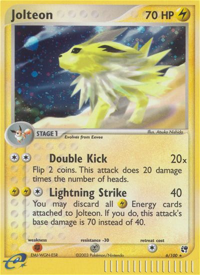 Jolteon (6/100) [EX: Sandstorm] | Fandemonia Ltd