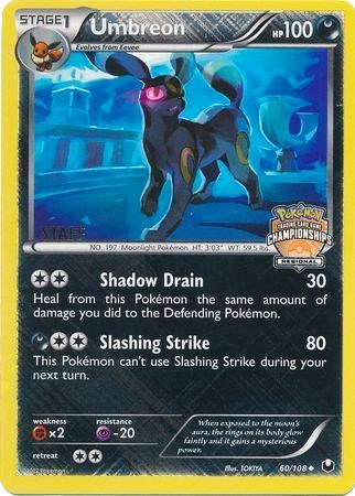 Umbreon (60/108) (Regional Championship Promo Staff) [Black & White: Dark Explorers] | Fandemonia Ltd