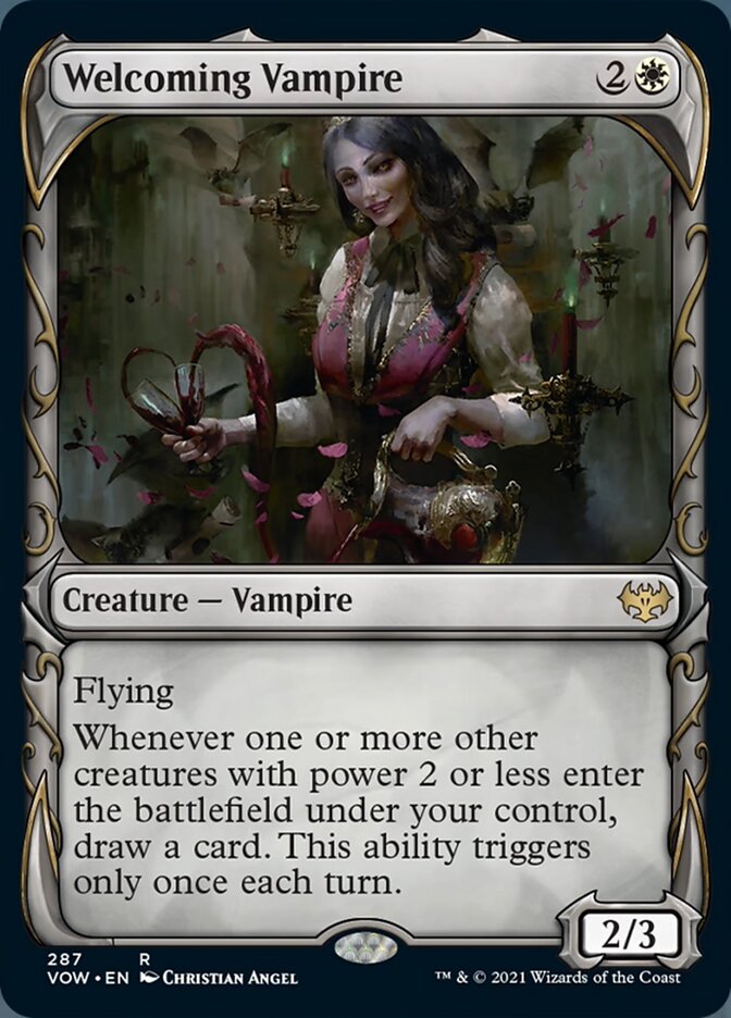 Welcoming Vampire (Showcase Fang Frame) [Innistrad: Crimson Vow] | Fandemonia Ltd