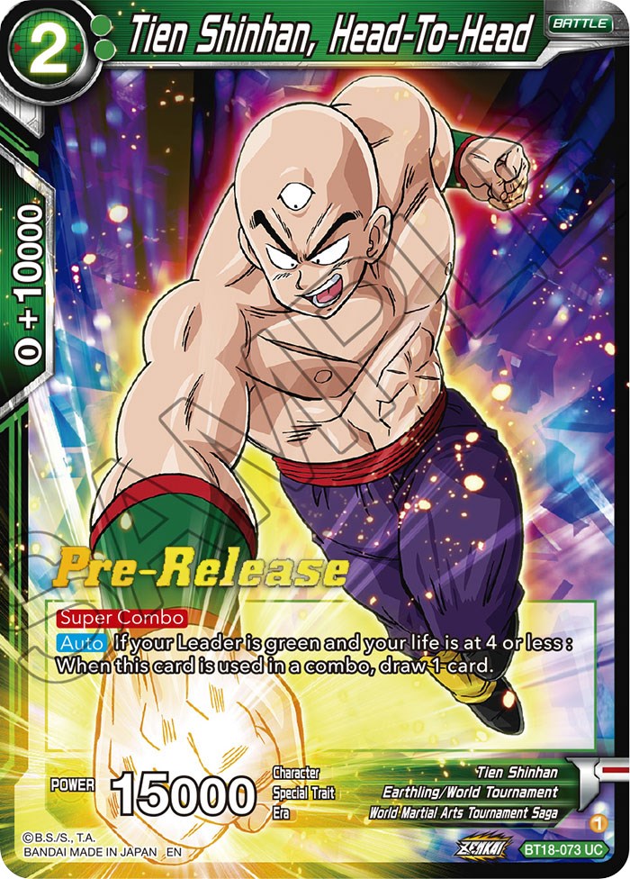 Tien Shinhan, Head-To-Head (BT18-073) [Dawn of the Z-Legends Prerelease Promos] | Fandemonia Ltd