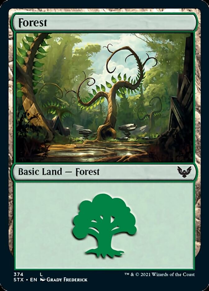 Forest (#374) [Strixhaven: School of Mages] | Fandemonia Ltd