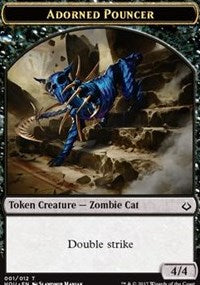 Adorned Pouncer // Warrior Double-sided Token [Hour of Devastation Tokens] | Fandemonia Ltd