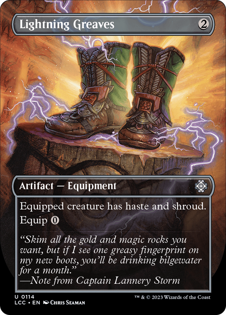 Lightning Greaves (Borderless) [The Lost Caverns of Ixalan Commander] | Fandemonia Ltd