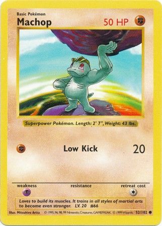 Machop (52/102) [Base Set Shadowless Unlimited] | Fandemonia Ltd