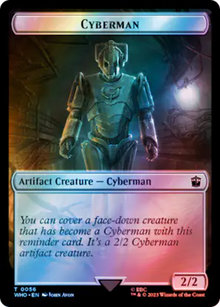 Fish // Cyberman Double-Sided Token (Surge Foil) [Doctor Who Tokens] | Fandemonia Ltd