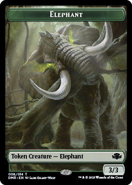 Elephant // Saproling Double-Sided Token [Dominaria Remastered Tokens] | Fandemonia Ltd