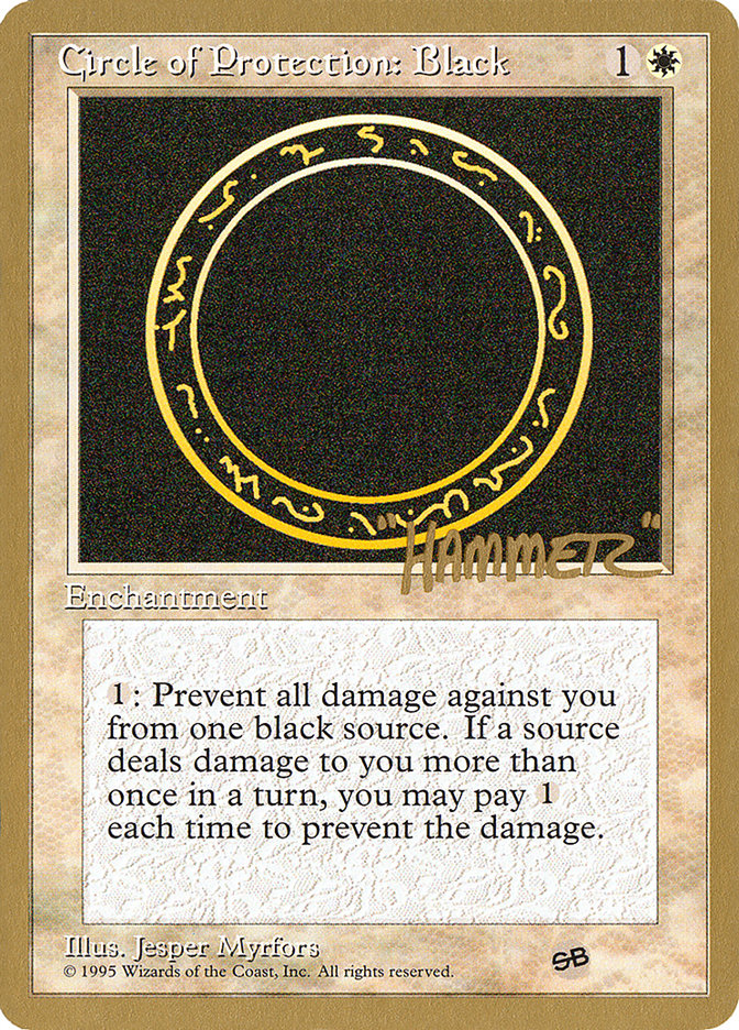 Circle of Protection: Black (Shawn "Hammer" Regnier) (SB) [Pro Tour Collector Set] | Fandemonia Ltd