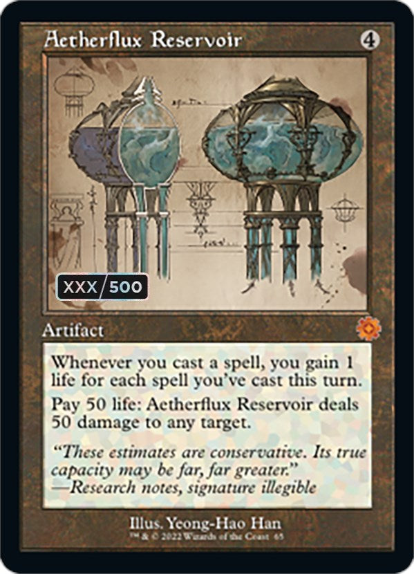 Aetherflux Reservoir (Retro Schematic) (Serial Numbered) [The Brothers' War Retro Artifacts] | Fandemonia Ltd