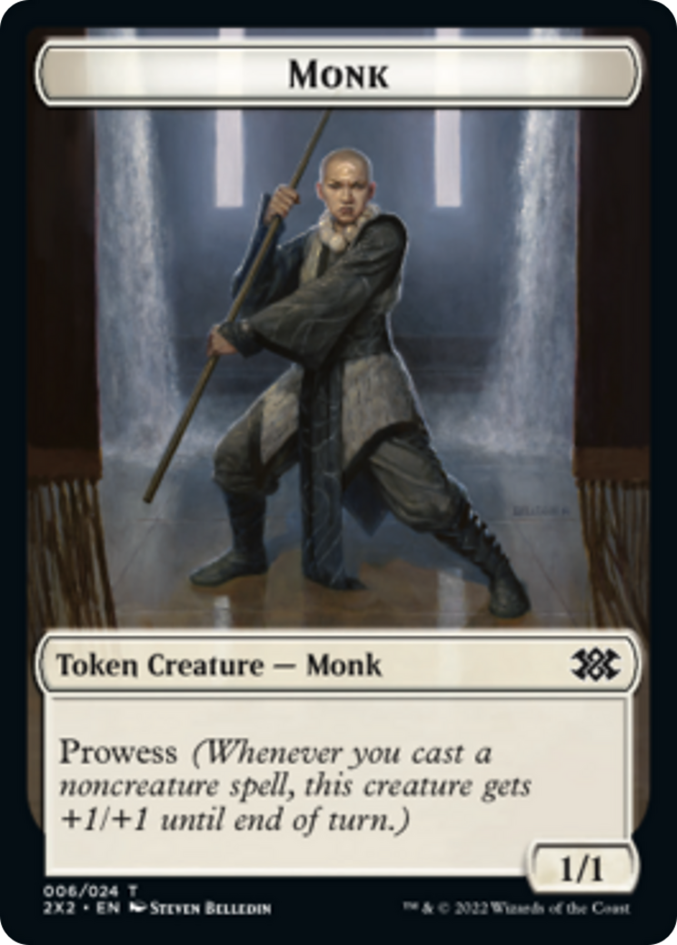 Spider // Monk Double-Sided Token [Double Masters 2022 Tokens] | Fandemonia Ltd