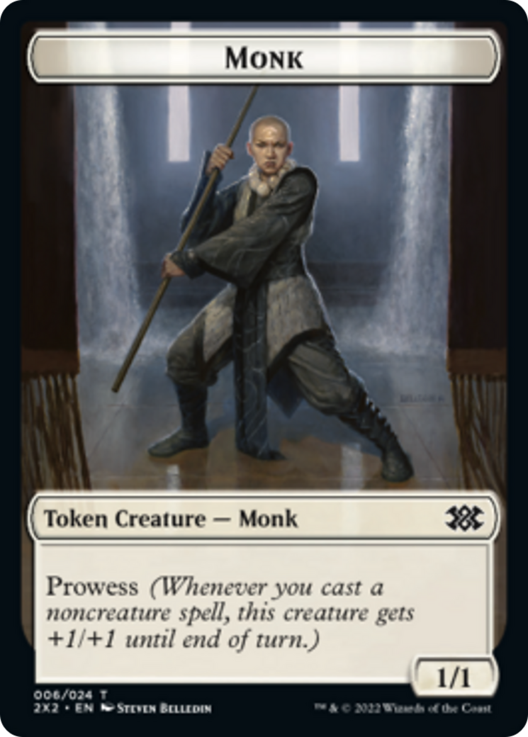 Boar // Monk Double-sided Token [Double Masters 2022 Tokens] | Fandemonia Ltd