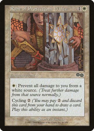 Rune of Protection: White [Urza's Saga] | Fandemonia Ltd