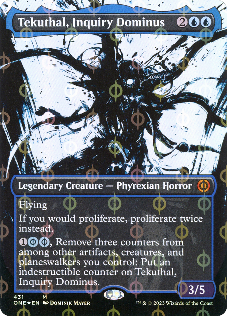 Tekuthal, Inquiry Dominus (Borderless Ichor Step-and-Compleat Foil) [Phyrexia: All Will Be One] | Fandemonia Ltd