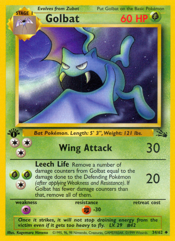 Golbat (34/62) [Fossil 1st Edition] | Fandemonia Ltd